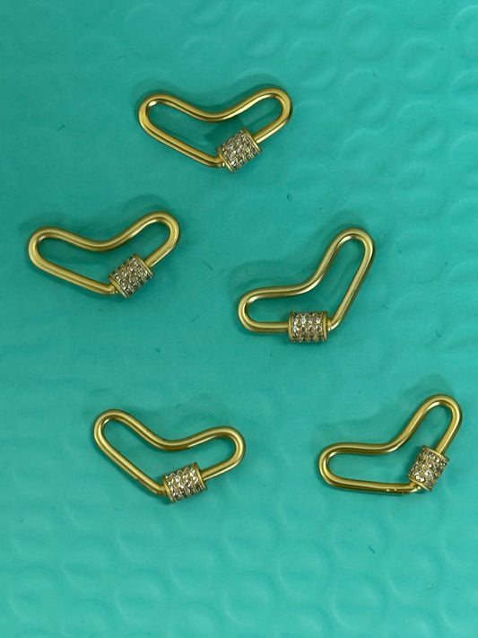 SCREW CARABINER LOCK CLASP HEART SHAPE