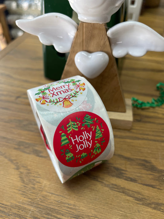 STICKER ROLL CHRISTMAS ROUND 500 PC