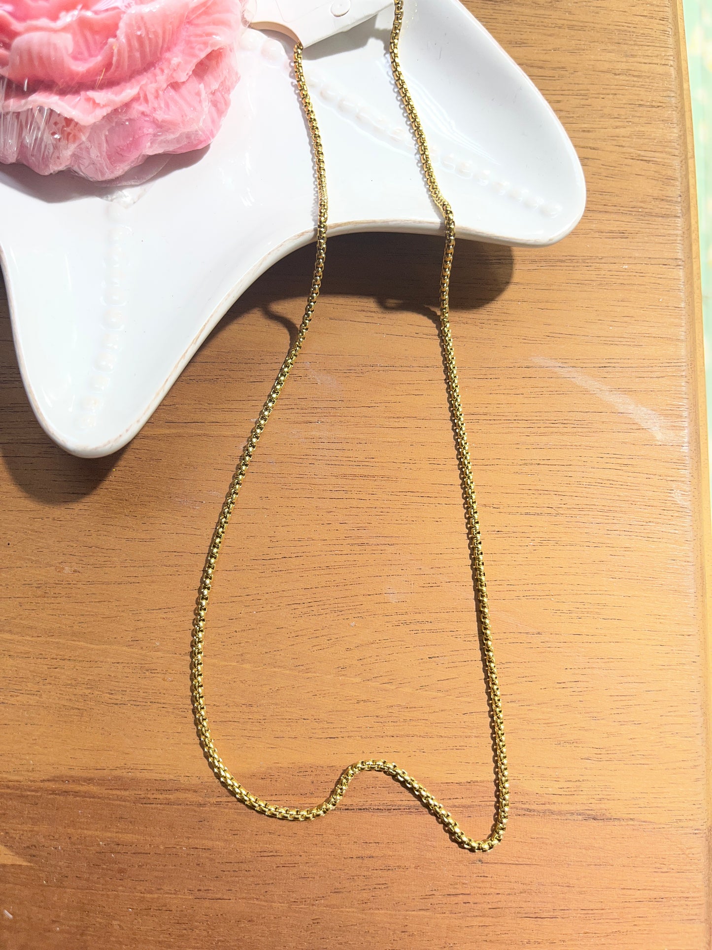 BOX CHAIN 17.7 INCHES STAINLESS STEEL GOLD PLATED 1 PC