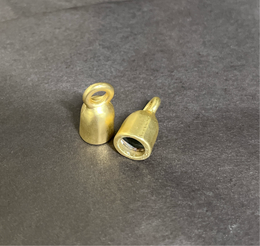 CORD END GOLD PLATE 18KT MATTE 17x8MM 2 pc