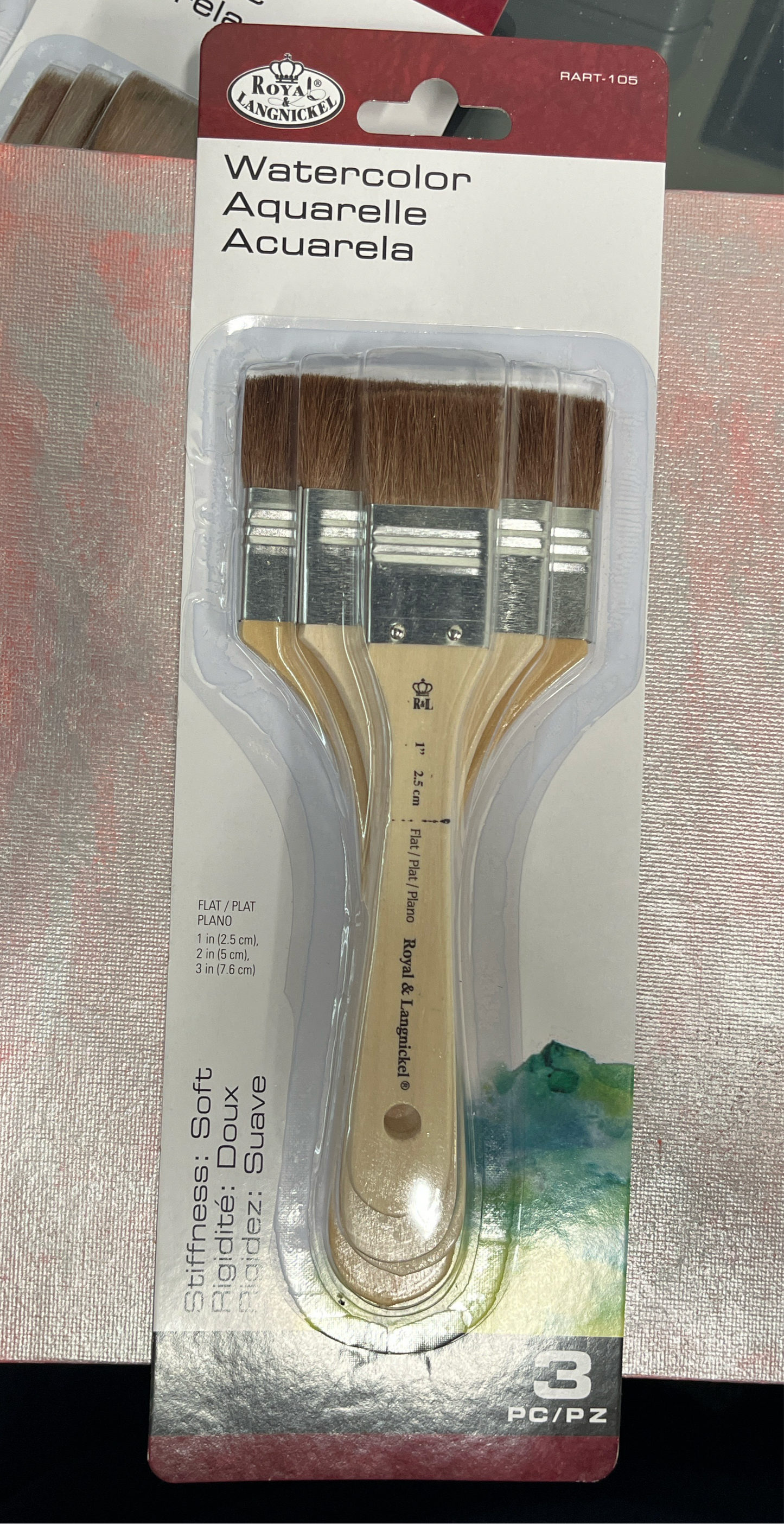 BRUSH SET 3 PC FOR WATERCOLORS GOAT HAIR