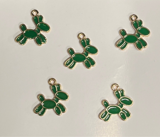 CHARM DOG BALLOON GREEN ( 5 pc )