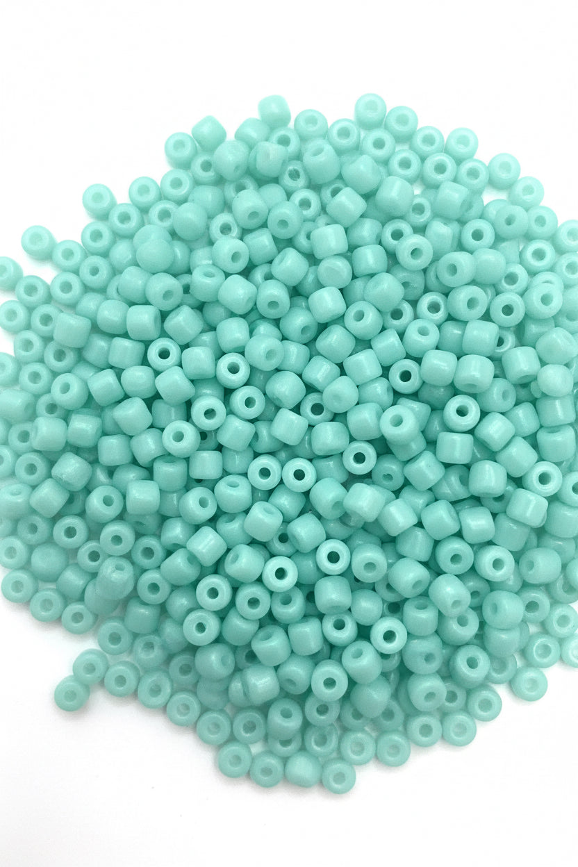 SEED BEAD 6/0 PEARL AQUA 45 GRAMS