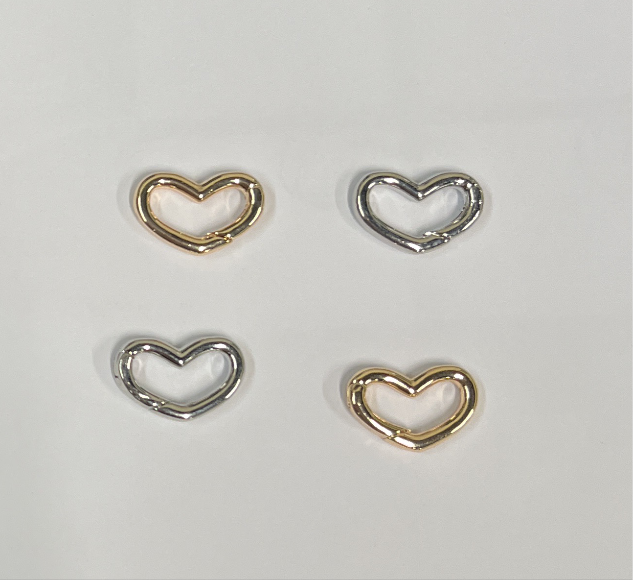 KEY RING HEART GOLD OR PLATINUM 11X17MM 1 PC
