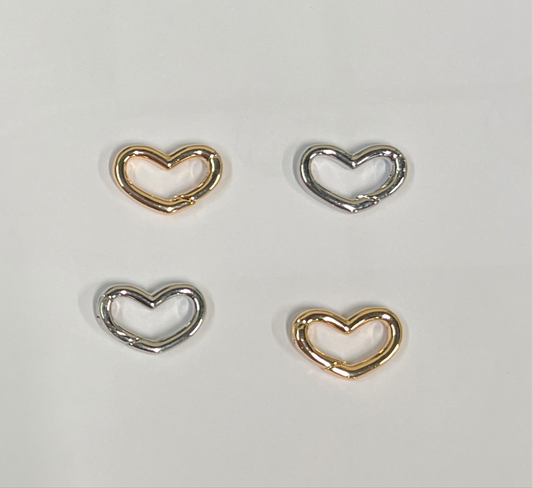 KEY RING HEART GOLD OR PLATINUM 11X17MM 1 PC