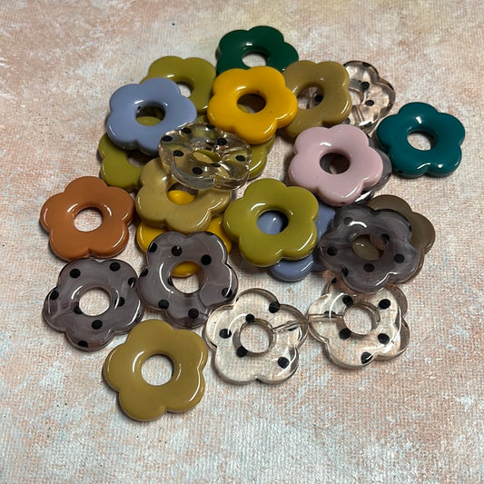 LINK RESIN FLOWER MULTI 26 MM 12 PC