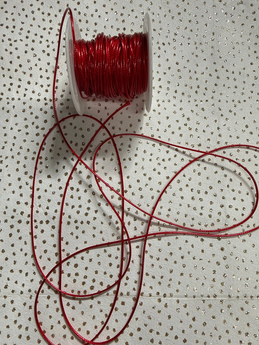 KOREAN POLYESTER CORD 1MM RED PER YARD