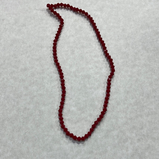 GLASS JADE BICONE 4.5X4MM DARK RED