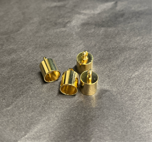 CORD END COLUMN WITH LOOP STAINLESS STEEL GP24KT 10.5X7MM HOLE 6MM 4PC