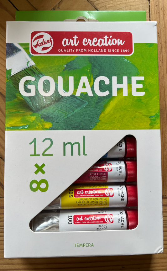 GOUACHE SET 12 ML 8 COLORS