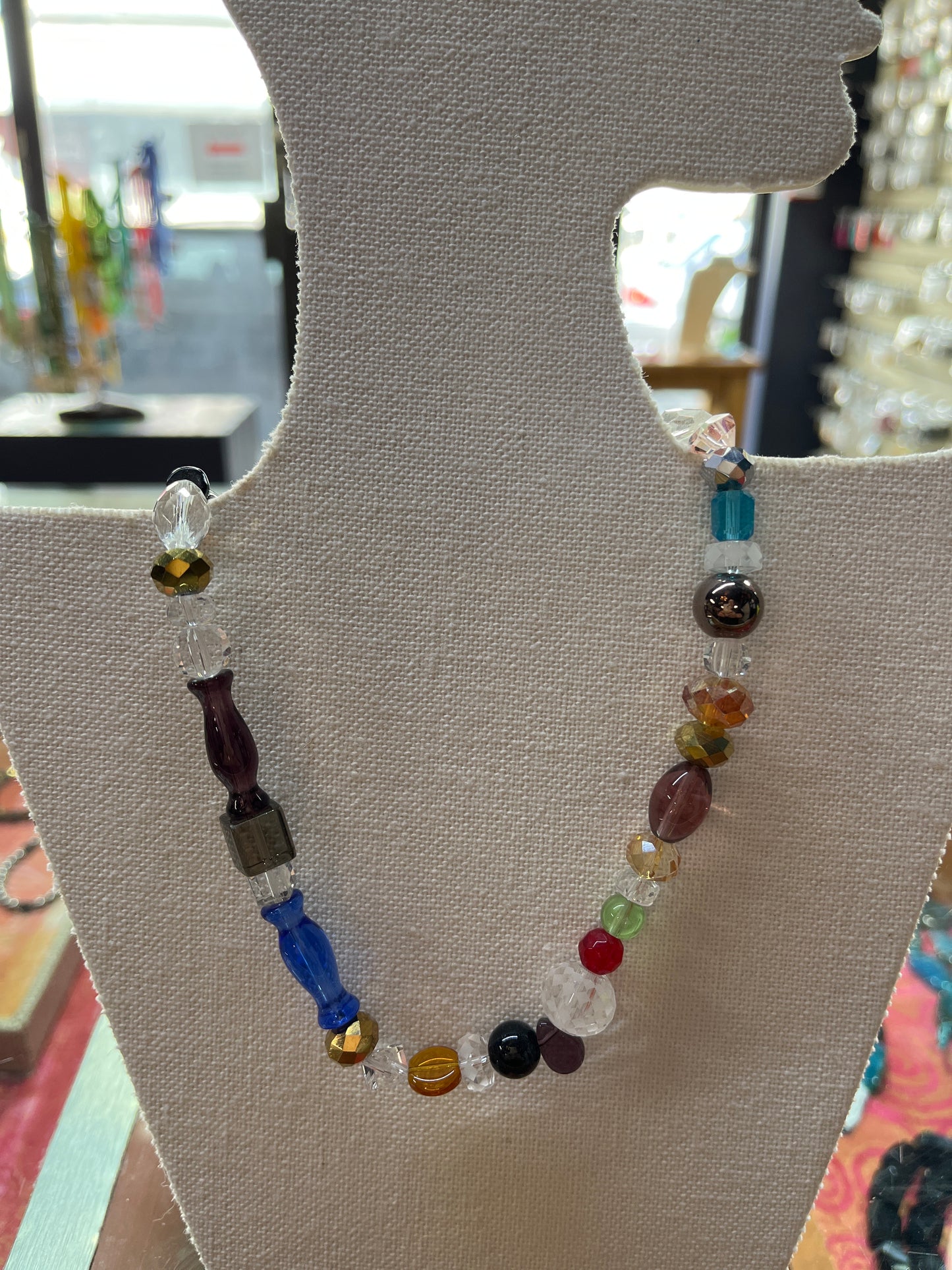 GLASS BEADS MIXED SHAPES AND COLORS 1 STRAND