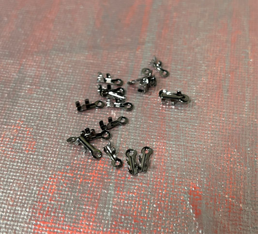 CORD END FOLD ROUND GUNMETAL 7X2MM 20PC