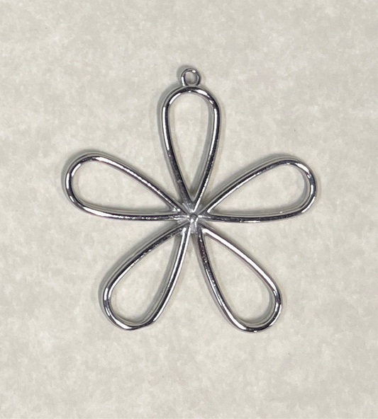 PENDANT FLOWER 41X40MM STAINLESS STEEL 1 PC