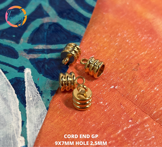 CORD END GP 9X7MM HOLE 2.5MM 4 PC