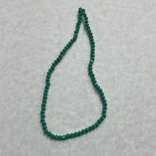 GLASS JADE BICONE 4.5X4MM OPAQUE SEA GREEN