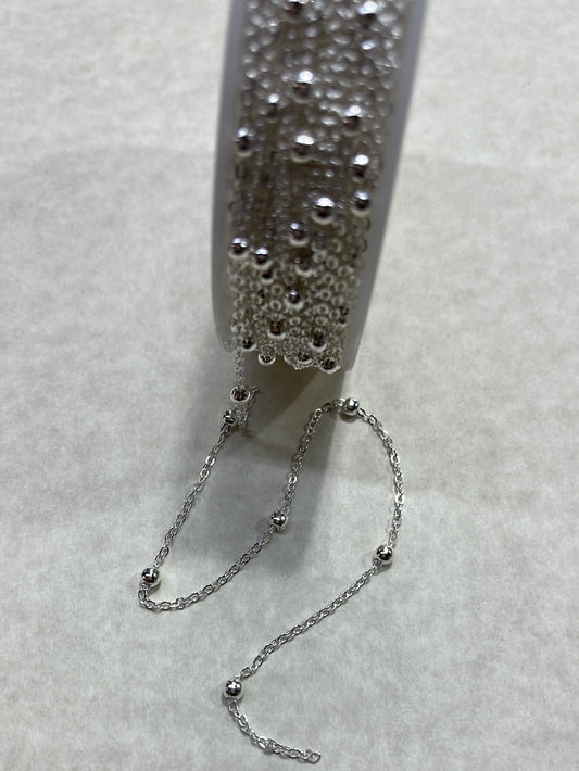 CHAIN BRASS SP 2.2 X 1.7MM WITH ROUND BEADS YDA.