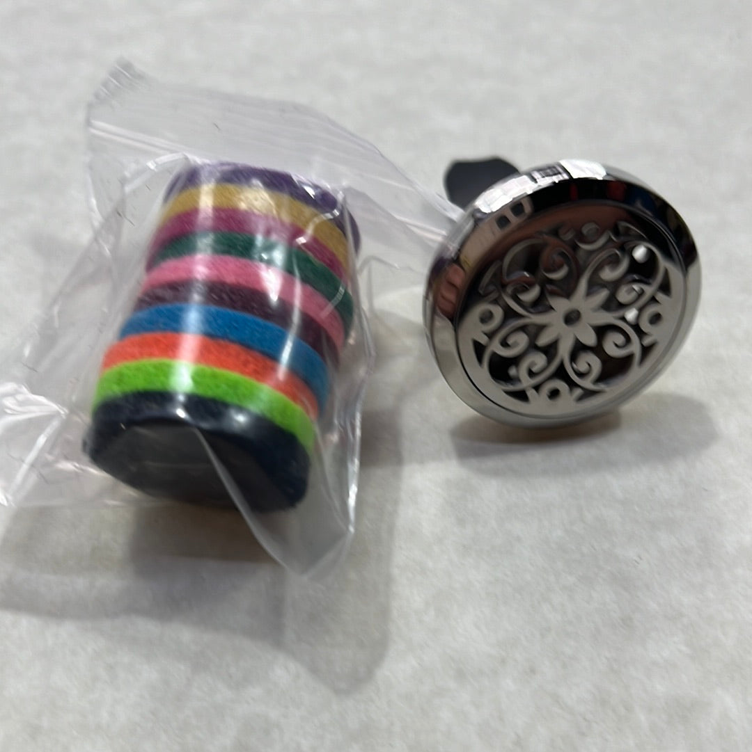 CAR DIFFUSER SST LOCKET PERFUME PAD WITH MAGNETIC CLASP 1 SET