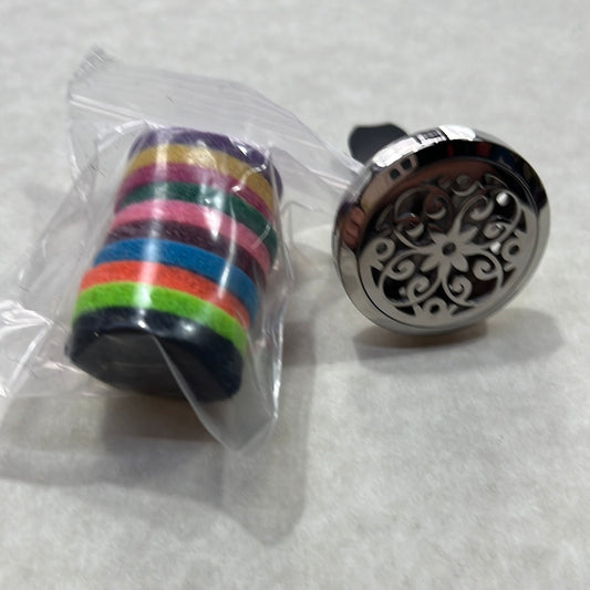 CAR DIFFUSER SST LOCKET PERFUME PAD WITH MAGNETIC CLASP 1 SET