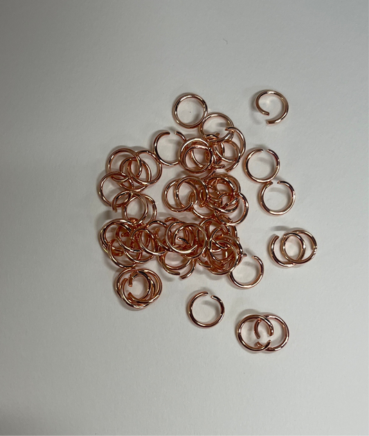 JUMPRING 8MM STAINLESS STEEL 18GA ROSE GOLD 50 PC