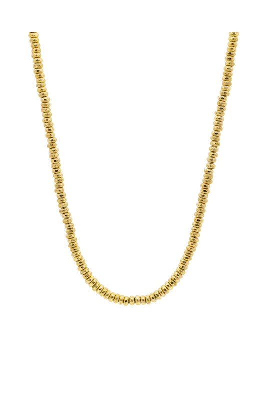 HEMATITE 4X2MM RONDELLE GOLD PLATE ABOUT 180 PC PER 1 STRAND