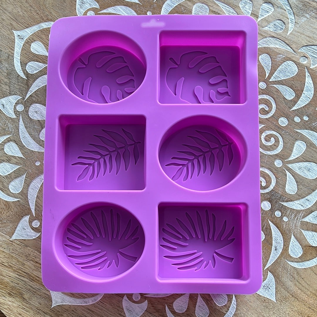 SOAP MOLD TROPICAL LEAF DESIGN 6 CAVITIES