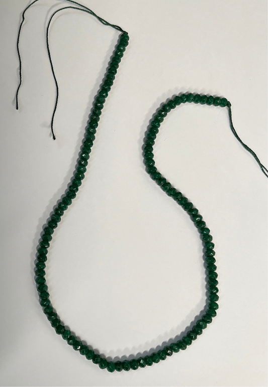 MALAYSIA JADE RONDELLE 4X2MM FACETED DARK GREEN 1 STRAND