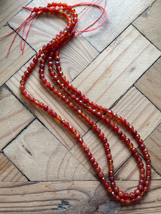 AGATE 4MM ROUND BROWN FACETED