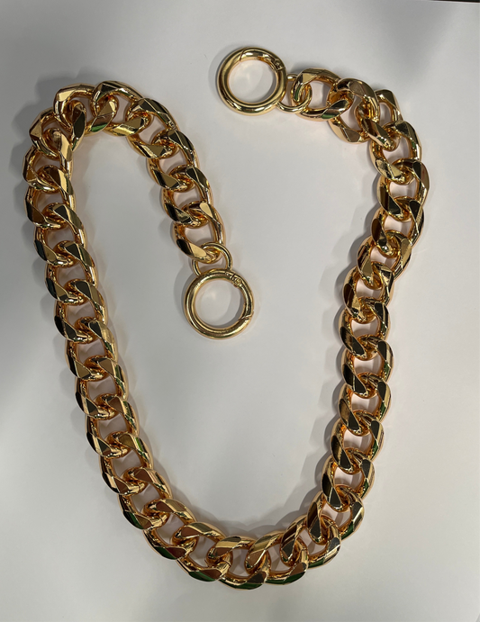 ALUMINUM CHAIN LIGHT GOLD 118 CM WITH SPRING CLASP