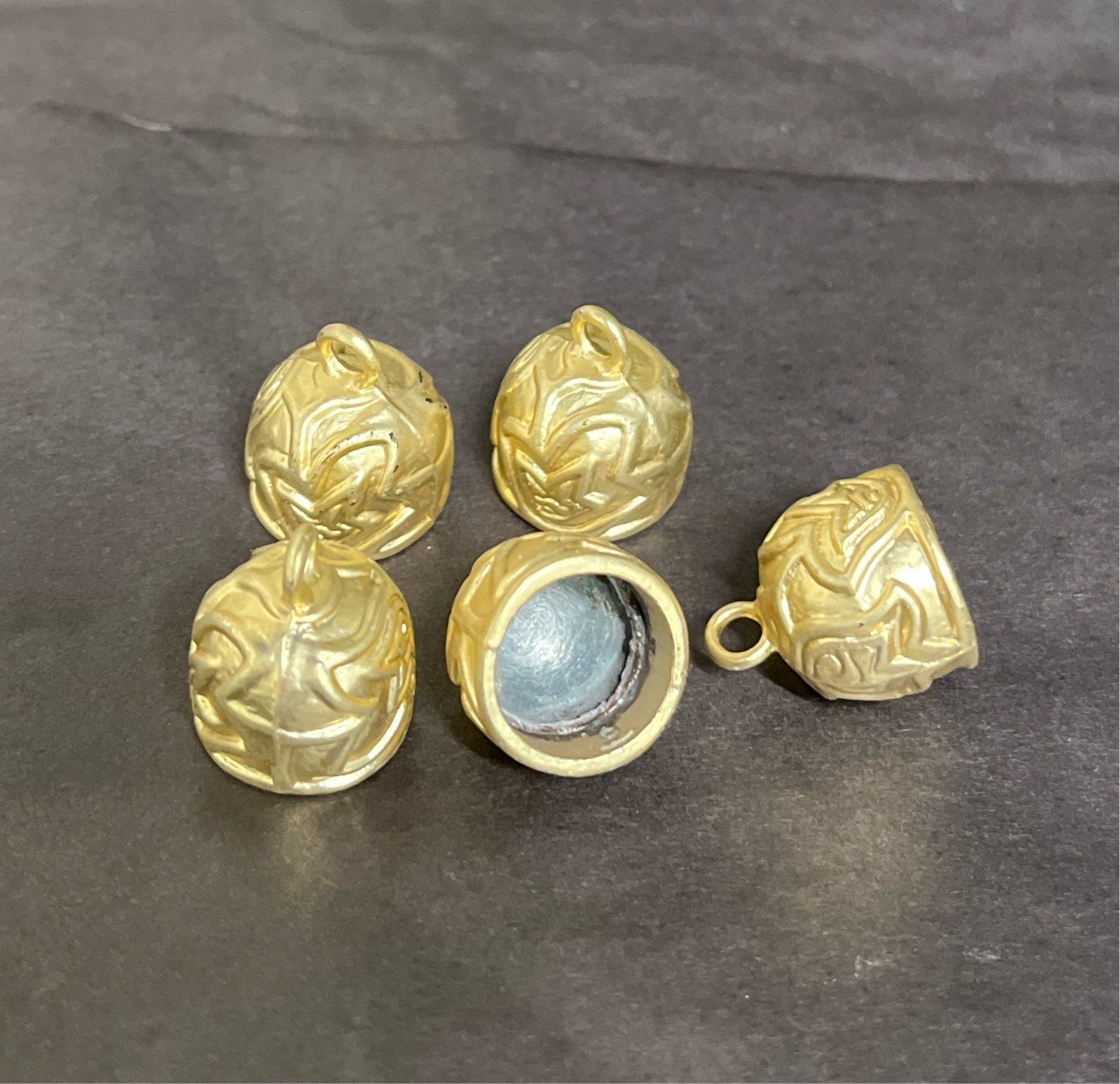 CORD END WITH LOOP GP 18KT MATTE 10x15MM 5 PC