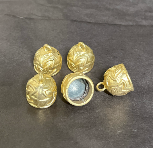 CORD END WITH LOOP GP 18KT MATTE 10x15MM 5 PC