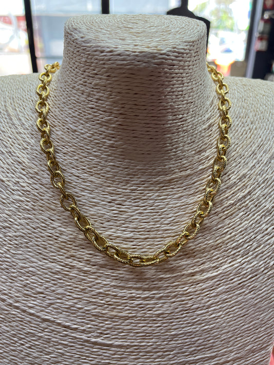 CABLE CHAIN STAINLESS STEEL GOLD PLATE PER FOOT