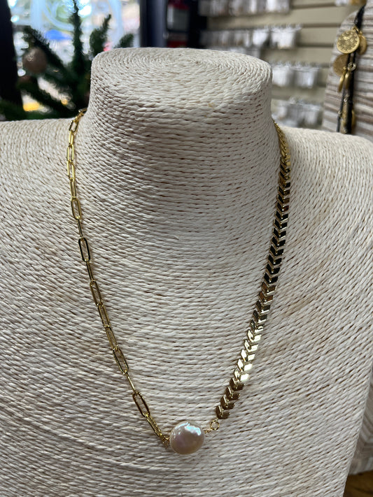 PAPERCLIP CHAIN PEARL GP