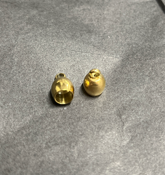 CORD END STAINLESS STEEL GOLD PLATED OVAL WITH LOOP HOLE 5MM 2PC