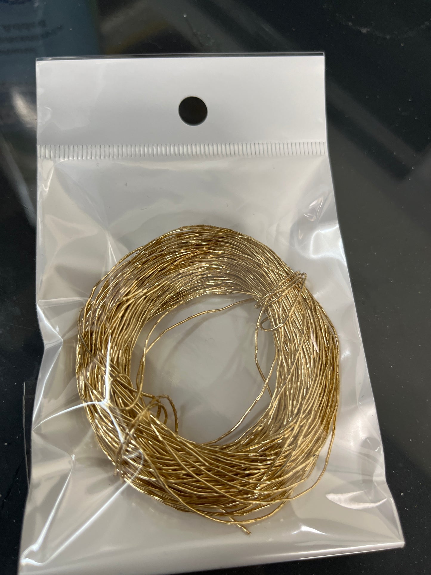 GOLD METALLIC THREAD 1MM FOR CROCHET 25 YDS