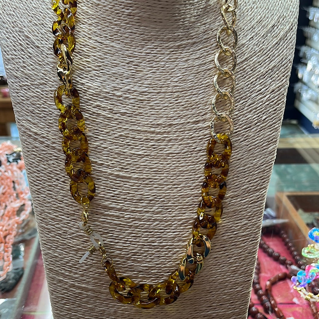 MASK HOLDER ACRYLIC LEOPARD GOLD 1 PC