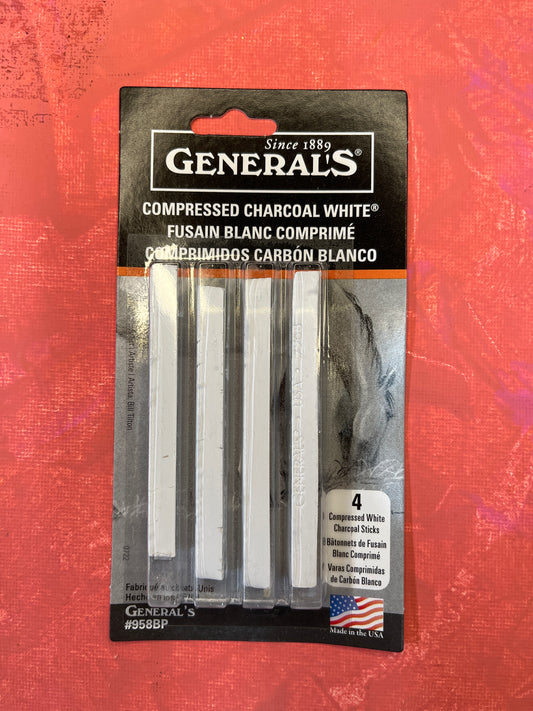 COMPRESSED CHARCOAL WHITE 4 STICKS GENERALS