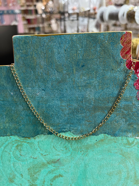 TWISTED CHAIN STAINLESS STEEL GOLD PLATE 18KT 4X3MM PER YARD