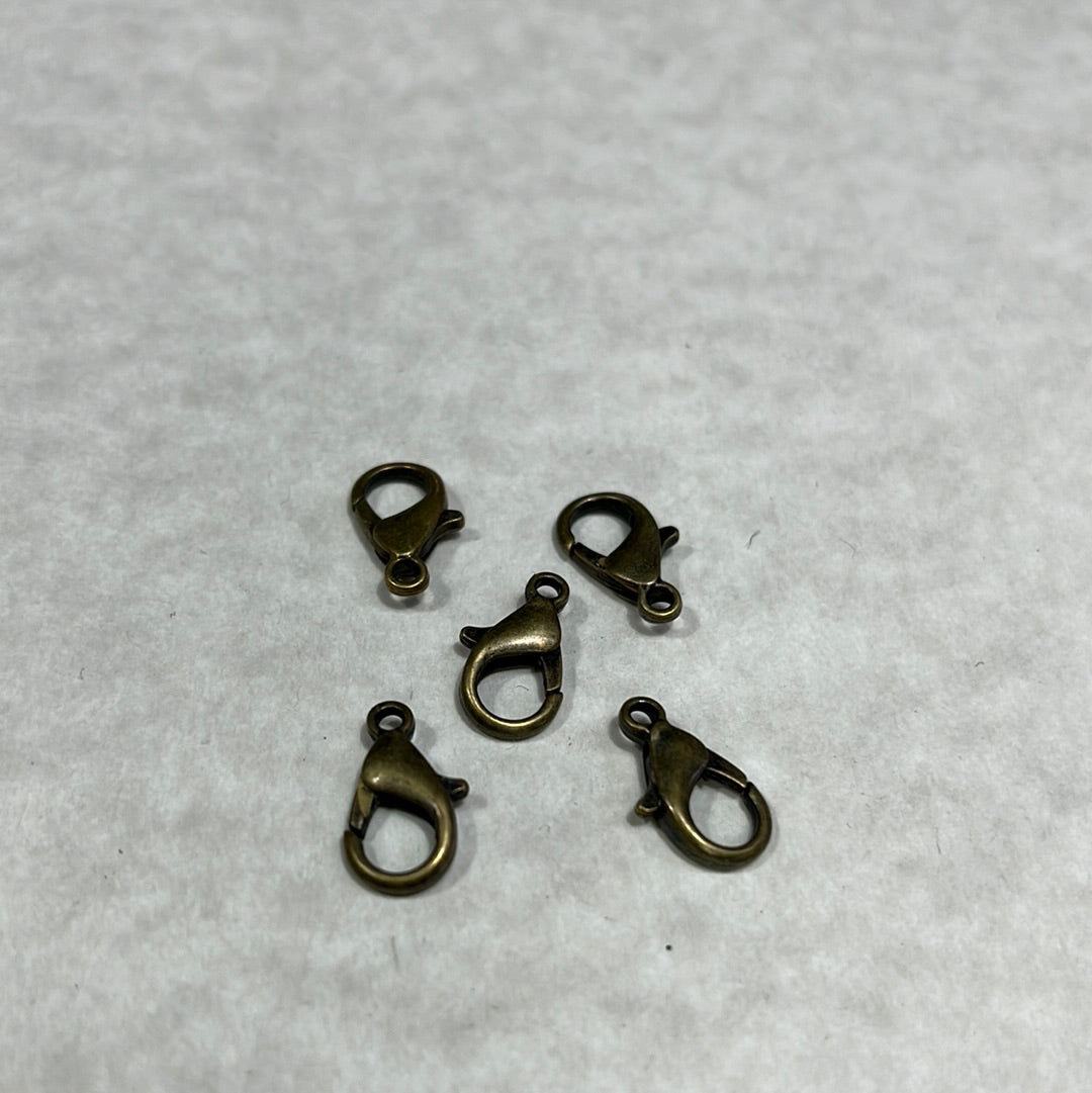 LOBSTER CLASP 14MM ANTIQUE BRONZE  10 PC