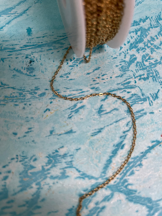 ROLO CHAIN STAINLESS STEEL GOLD 18 KT 2X1.5MM