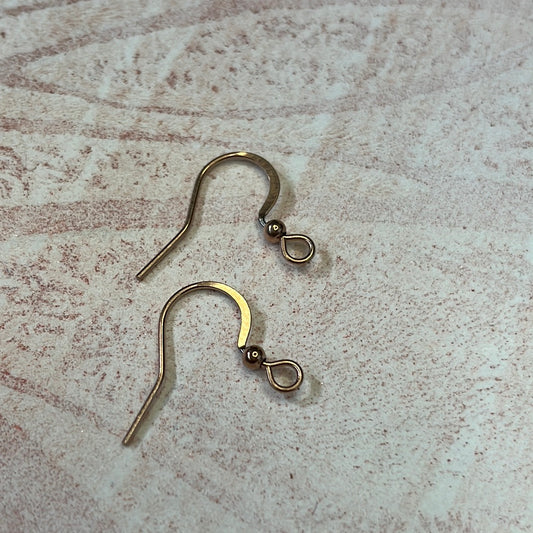 EARRING HOOK FLAT SST ROSE GOLD 15X18MM 5 PARES( 10 PCS)