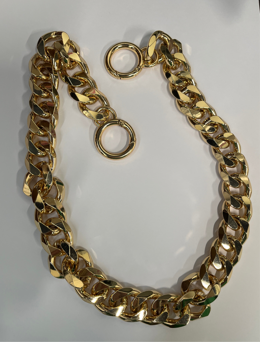 ALUMINUM CHAIN CURB LINK LIGHT GOLD 65 cm