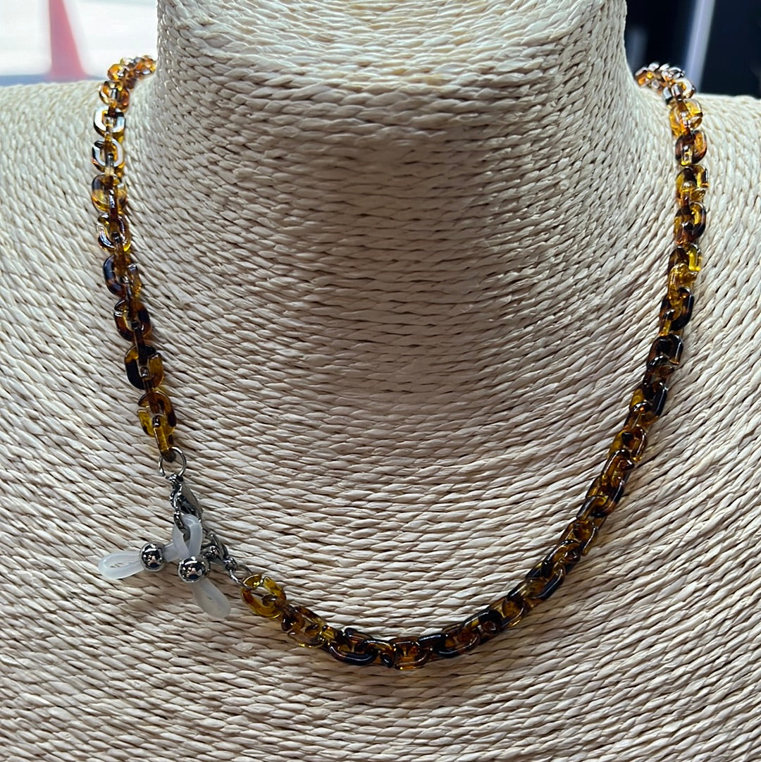 CHAIN ACRYLIC MASK HOLDER LEOPARD SST LOBSTER 1 PC