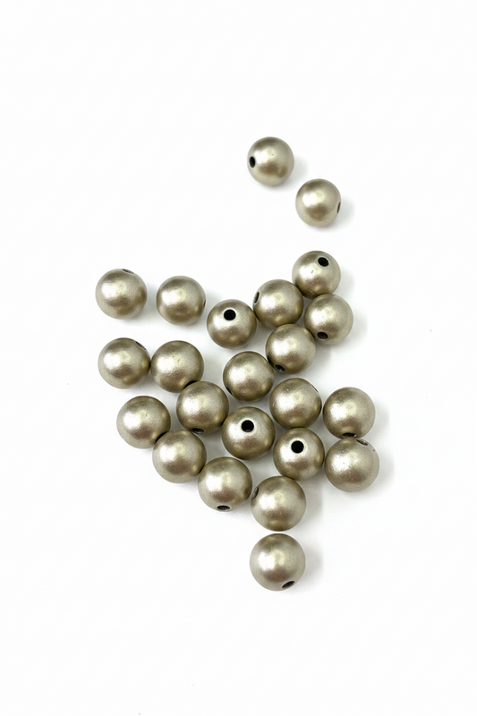 ACRYLIC BEAD GOLD 10 MM 25 PC