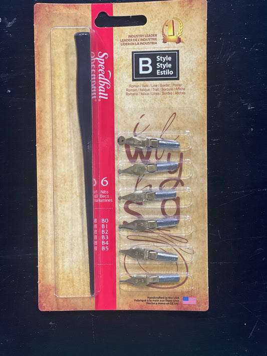 PEN NIB SET STYLE B 6 NIBS PLUS 1 HOLDER