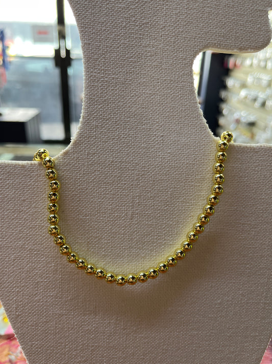 HEMATITE 6MM ROUND GOLD PLATE 1 STRAND