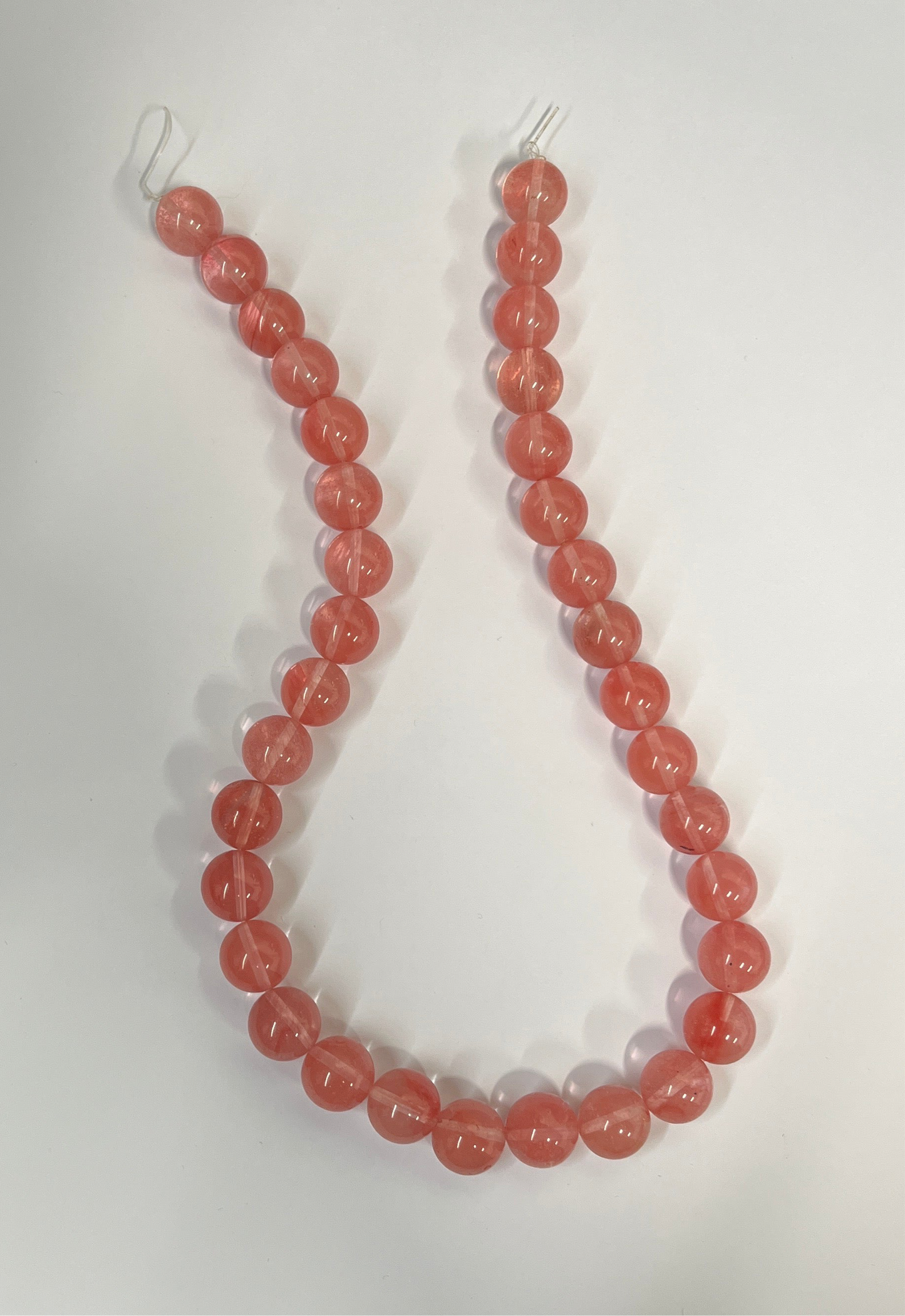 CHERRY QUARTZ GLASS BEAD 12MM 1 STRAND