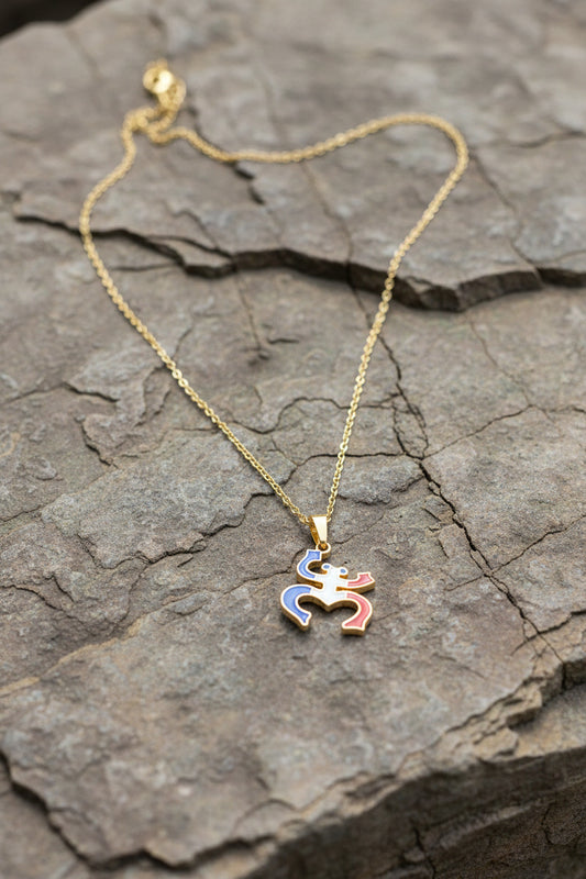 CHAIN STAINLESS STEEL GOLD WITH COQUI PENDANT 1 PC
