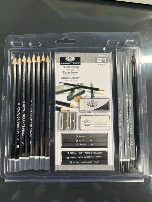 PENCIL SKETCHING AND DRAWING TIN SET 21 PC