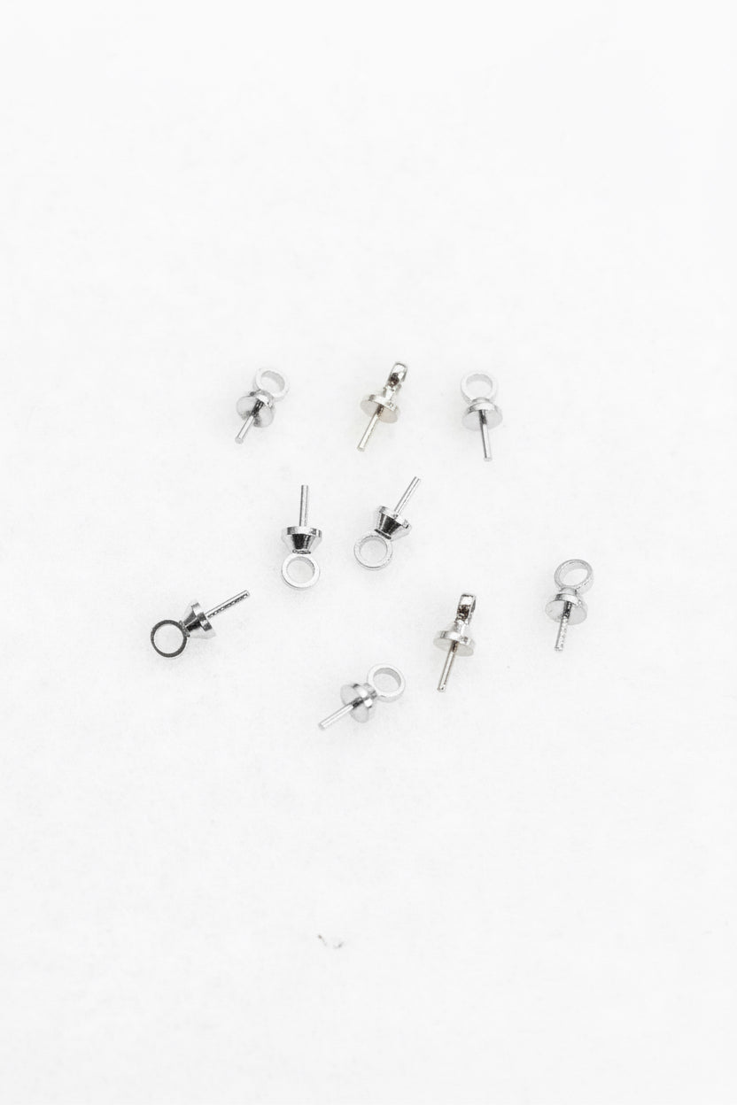 PEG BAIL FOR HALF DRILLED BEADS 6X3MM 10 PCS