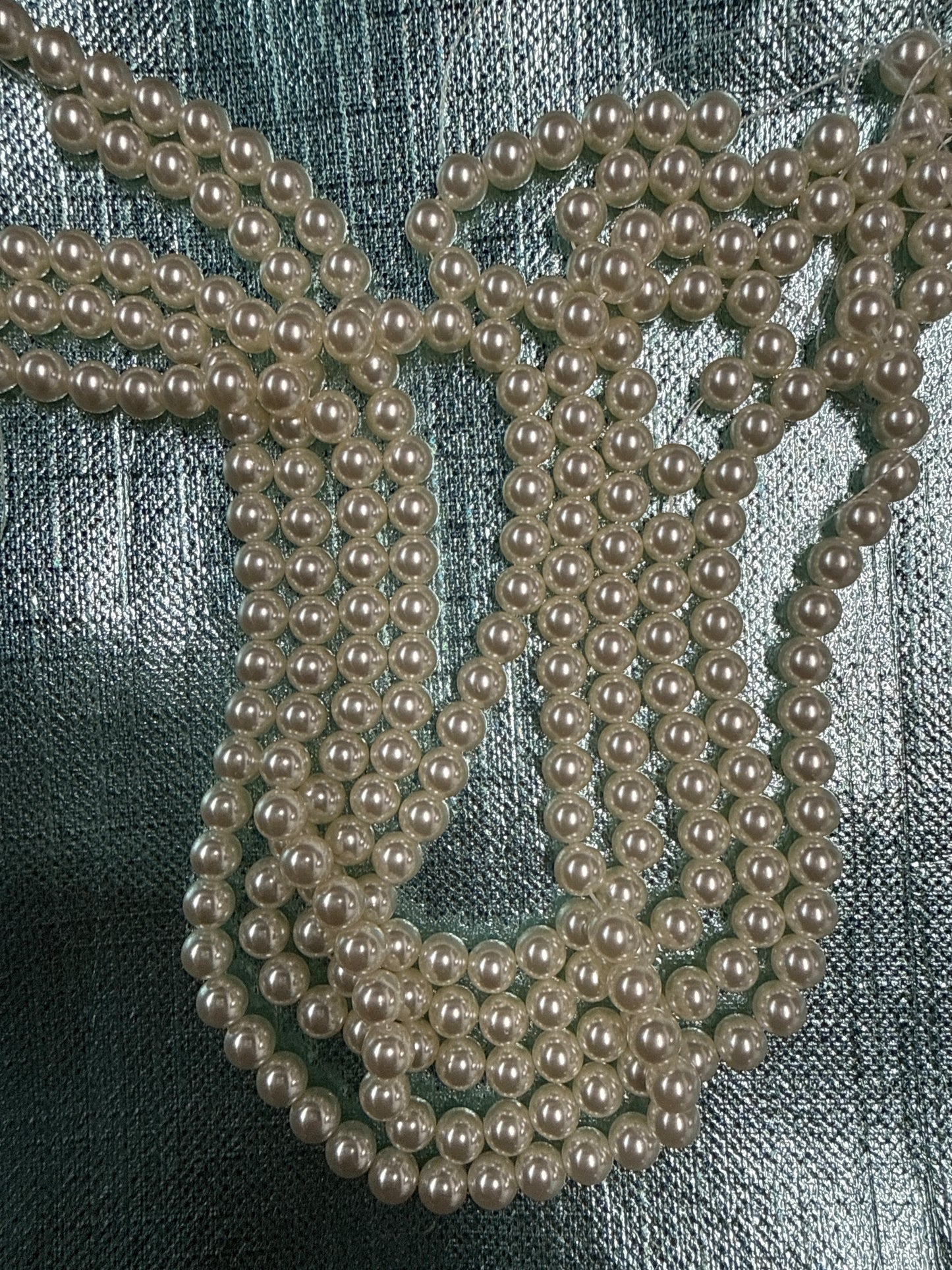 GLASS PEARL 8MM ROUND BISQUE 1 STRAND